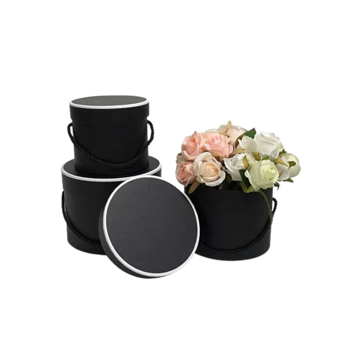 Round Chic Floral Box (BLACK)