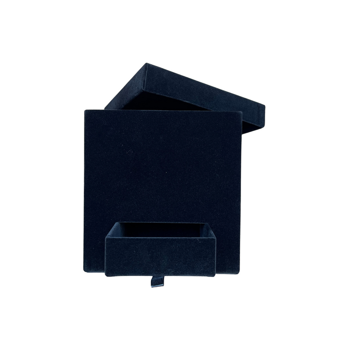 Square Velvet Drawer Box (BLACK)