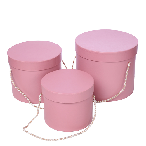 Round Threaded Floral Box (PINK)