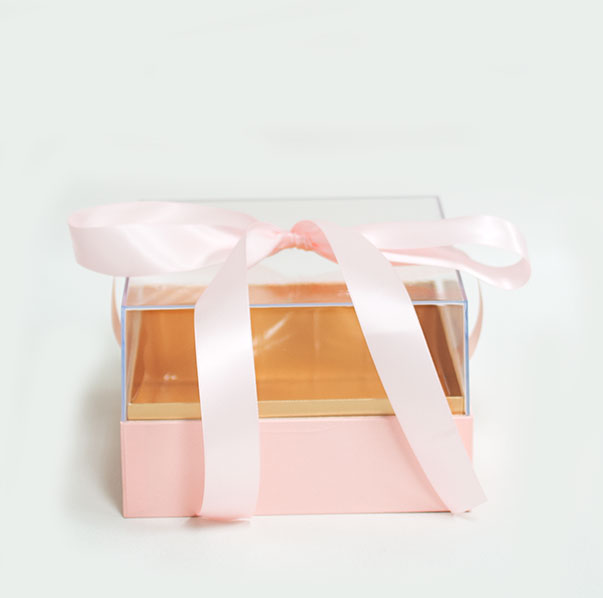 Square Acrylic Floral Box (PINK)