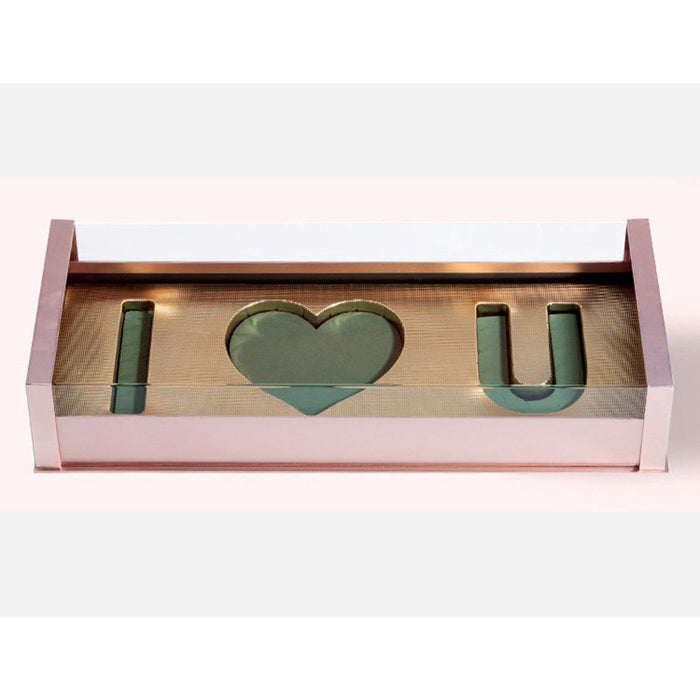 Acrylic I Love You Floral Box (ROSE GOLD)