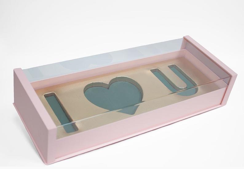 Acrylic I Love You Floral Box (PINK)
