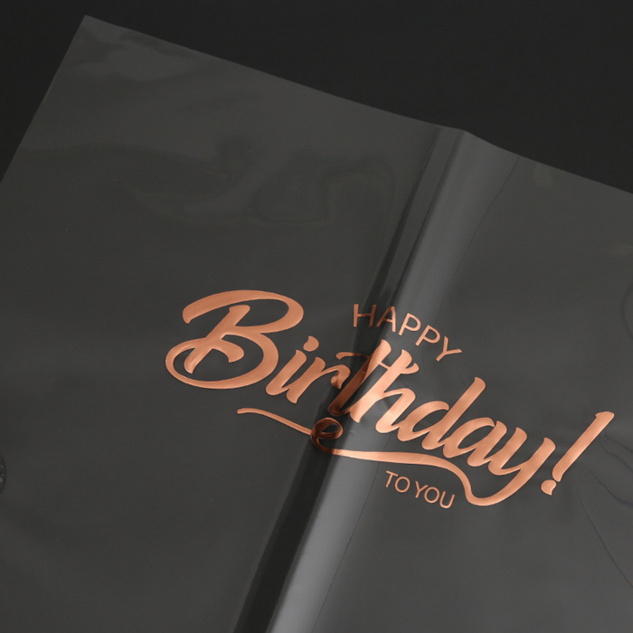 Happy BDAY Cellophane Wrapping Paper (ROSE GOLD)