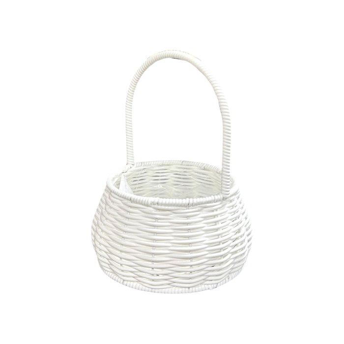 Rattan Round Basket 6.5" (WHITE)