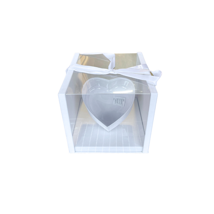 Mini Square Tilted Heart Box (WHITE)
