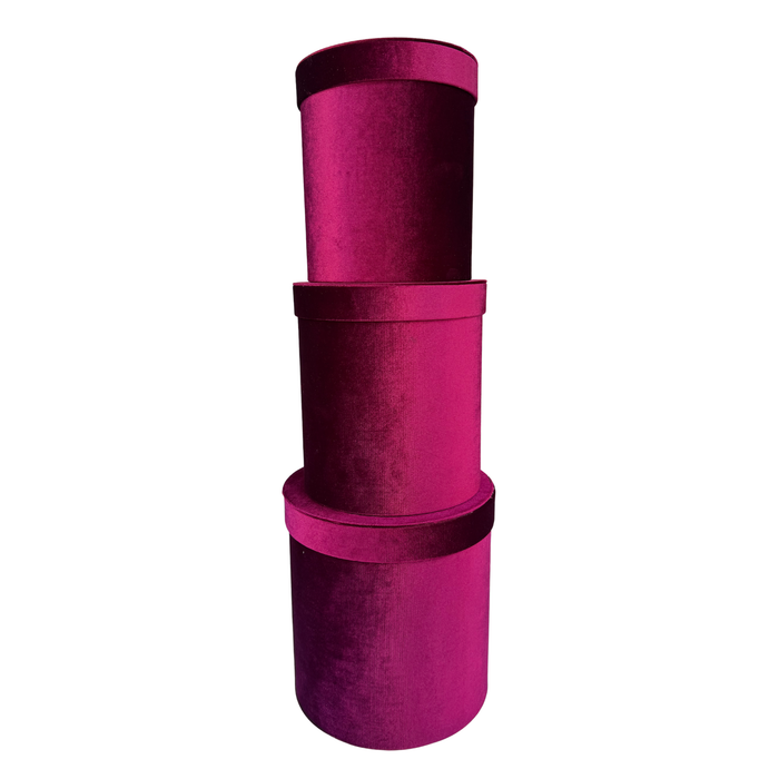 Velvet Floral Box - 3pc (BURGUNDY)