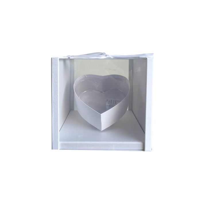 Mini Square Tilted Heart Box (WHITE)