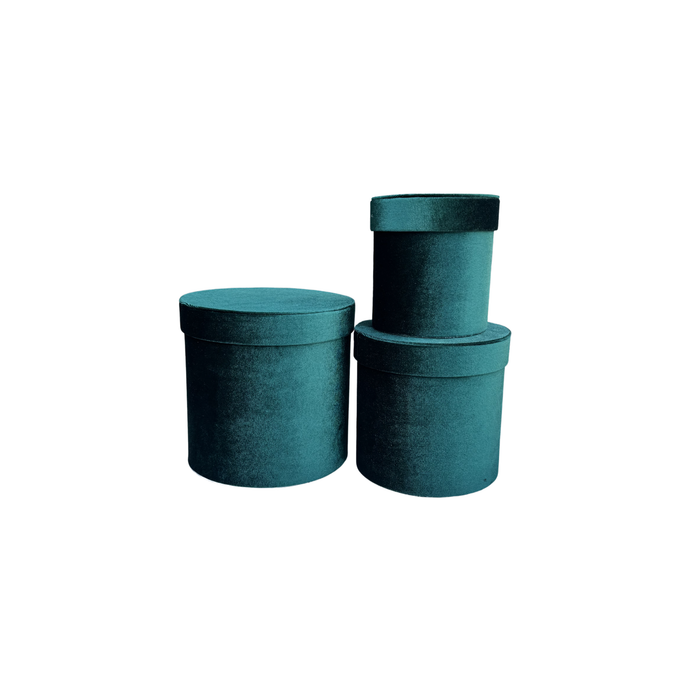Small Velvet Floral Box - 3pc (GREEN)