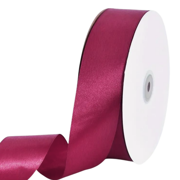 Wine Red Single Faced Satin Ribbon - 1.5" x 100 Yards