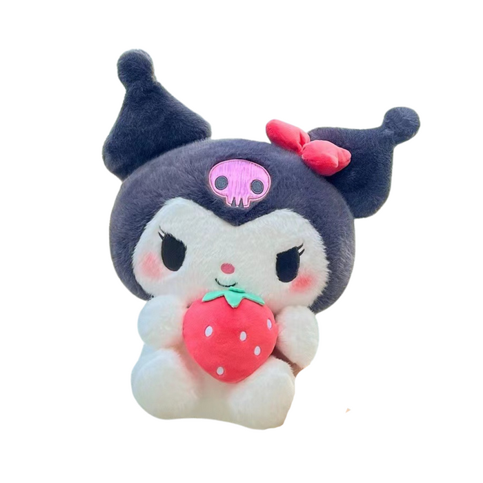 Strawberry Kuromi Kitty Plush Bear 11in (PINK)