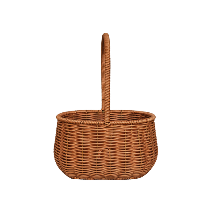 Oval Rattan Flower Basket 9" (DARK BROWN)