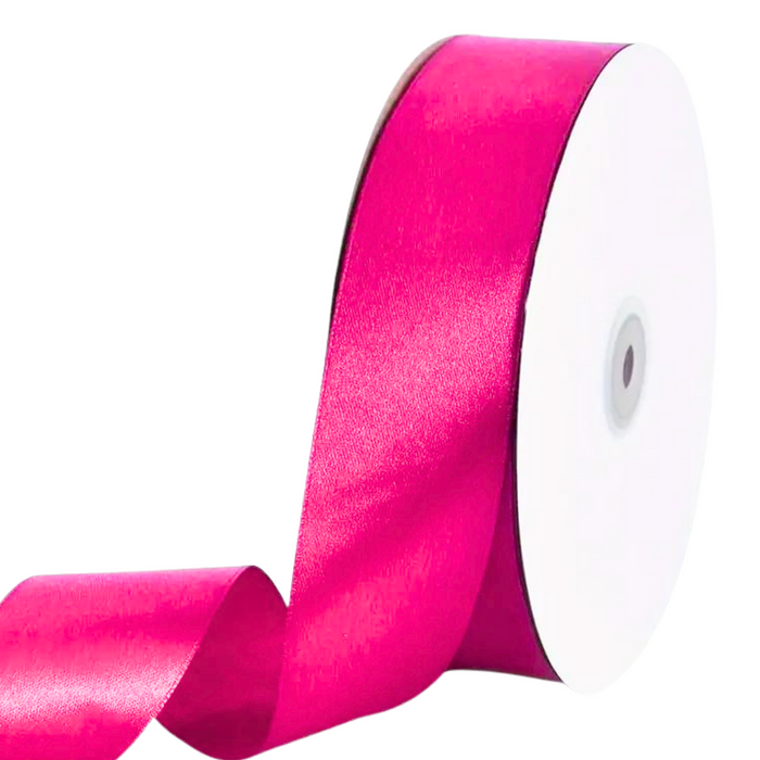 Hot Pink Single Faced Satin Ribbon - 1.5" x 100 Yards