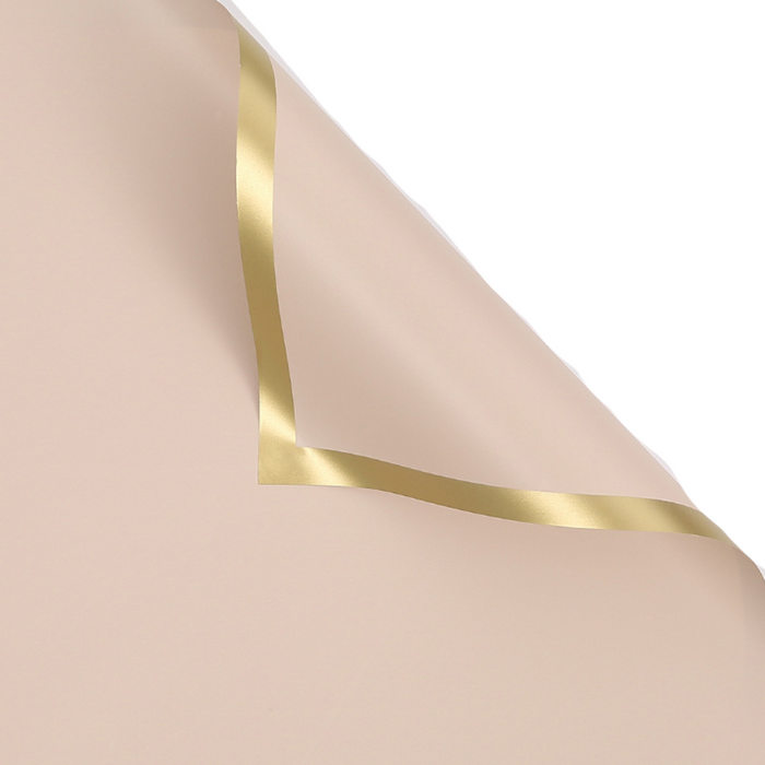 Gold Line Floral Wrapping Paper (BEIGE)