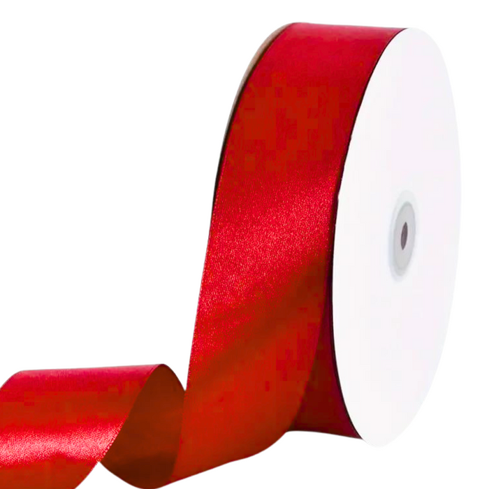 Red Single Faced Satin Ribbon - 1.5" x 100 Yards