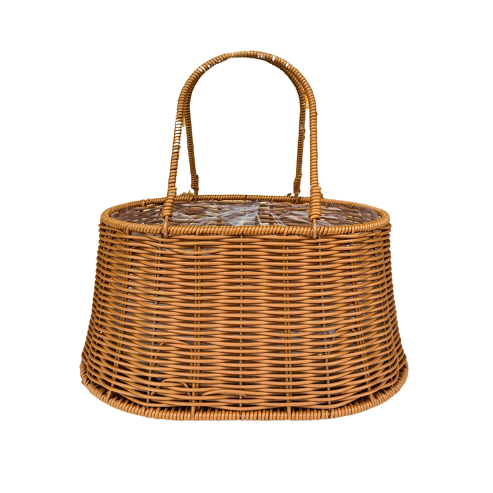Rattan Flower Bag Basket 13" (DARK BROWN)