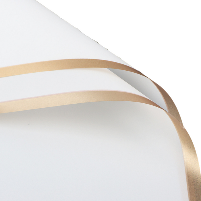 Gold Line Floral Wrapping Paper (WHITE)
