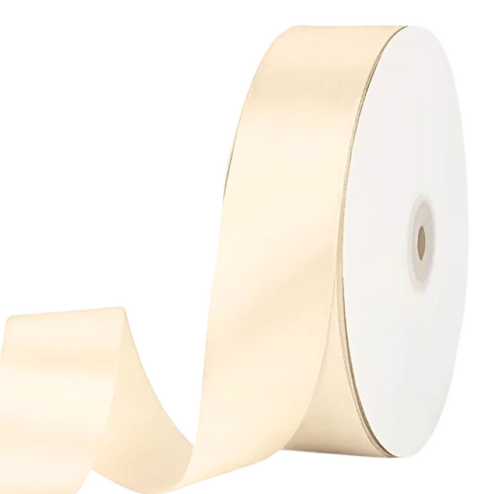 Ivory Single Faced Satin Ribbon - 1.5" x 100 Yards