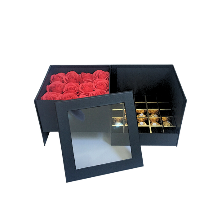 Square Two Layer Flower Box (BLACK)