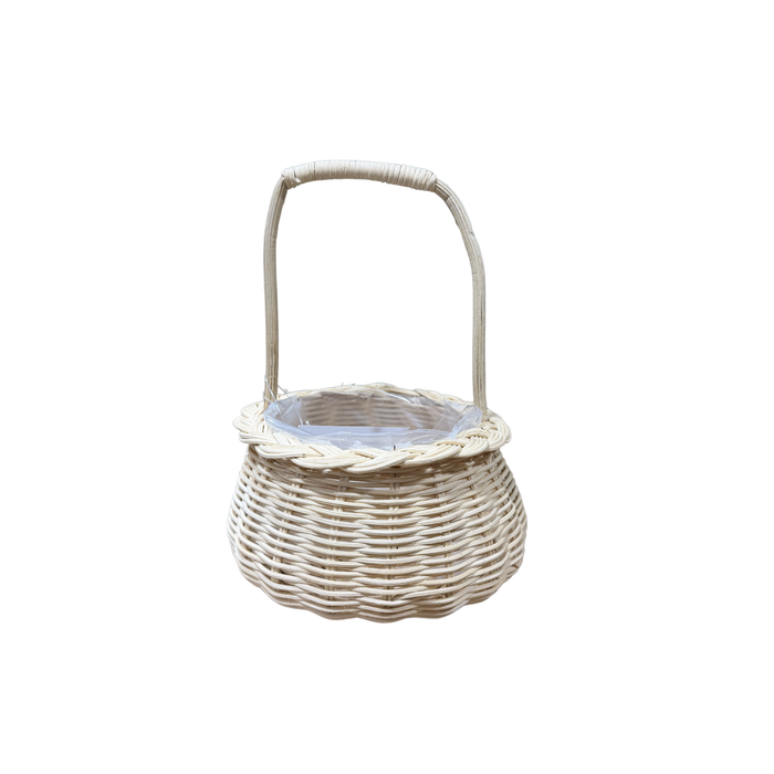 Braided Rattan Basket 4" (OFF WHITE)