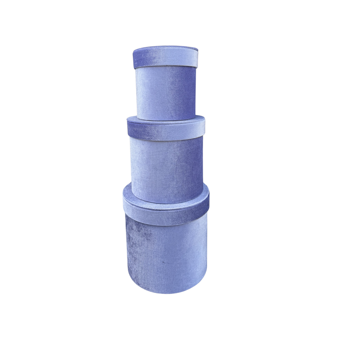 Small Velvet Floral Box - 3pc (LAVENDER)