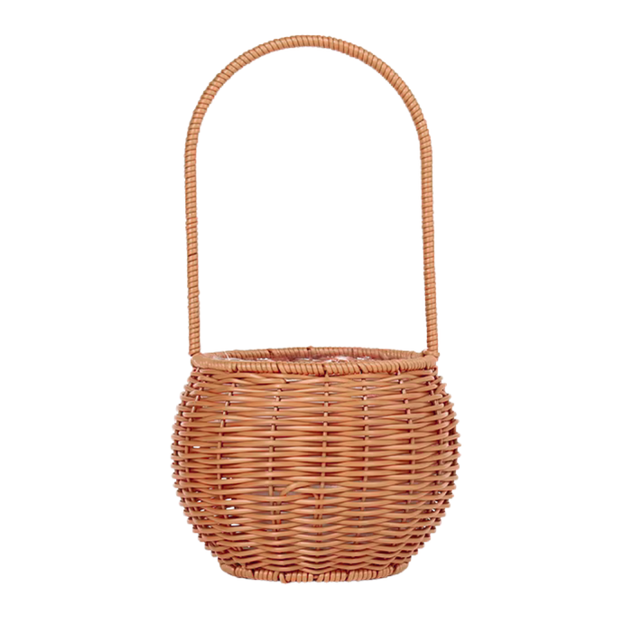 Rattan Flower Basket 6" (DARK BROWN)