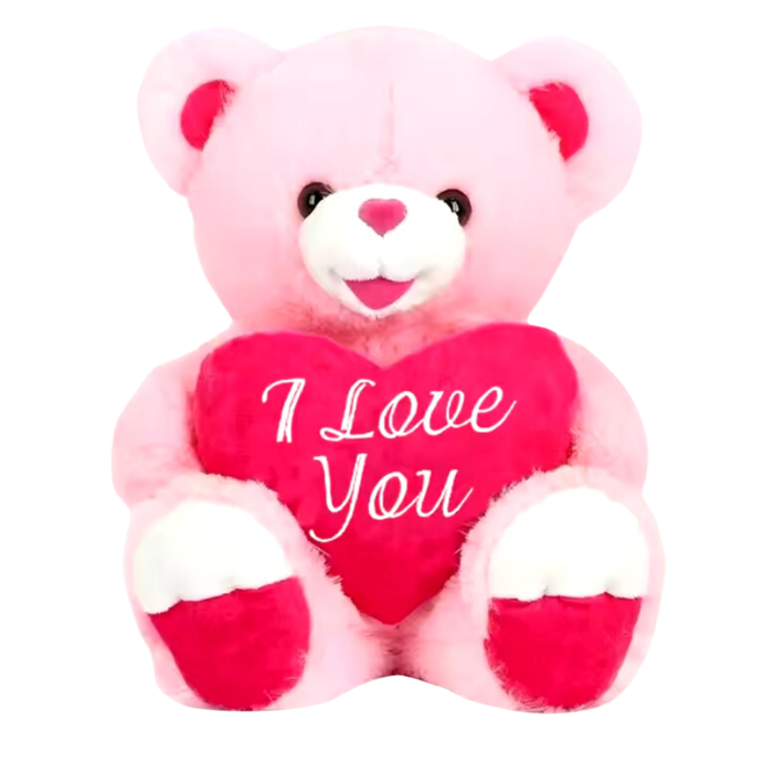 Plush Teddy ILY 10" (PINK)