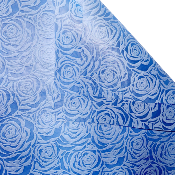 Woven Roses Floral Wrapping Paper (LIGHT BLUE)