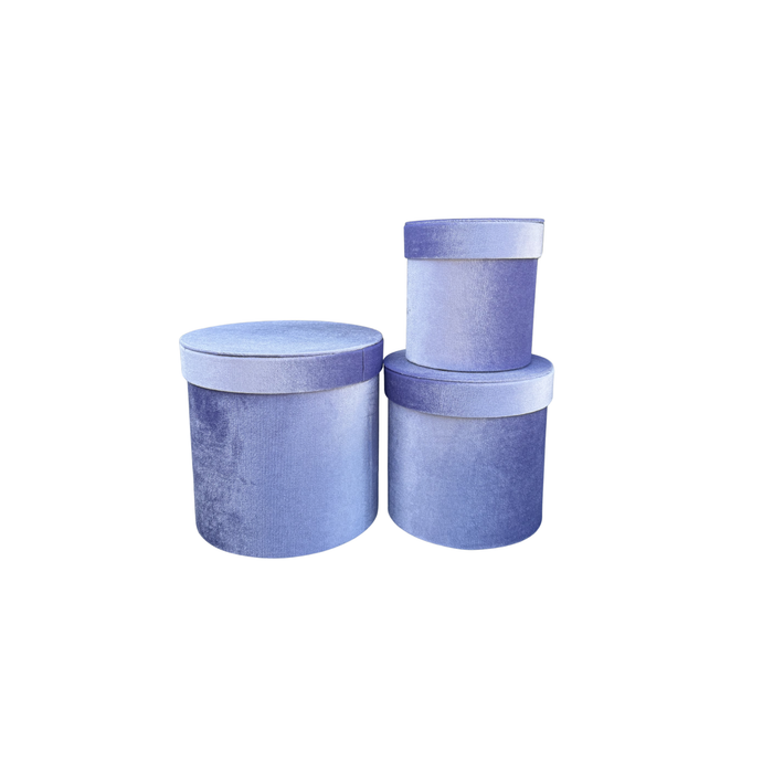Small Velvet Floral Box - 3pc (LAVENDER)
