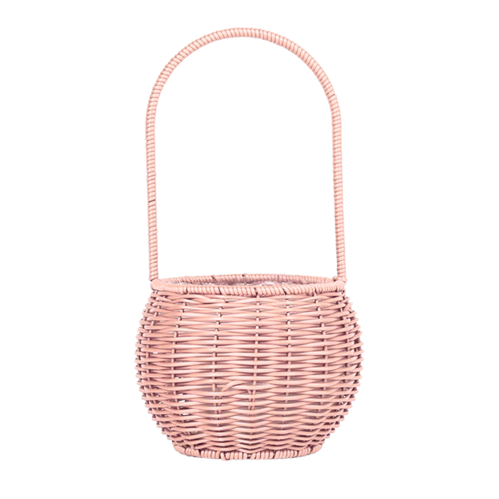 Rattan Flower Basket 6" (LIGHT PINK)