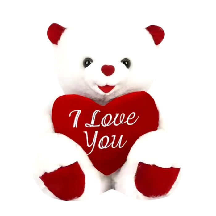 Plush Teddy ILY 10" (WHITE)