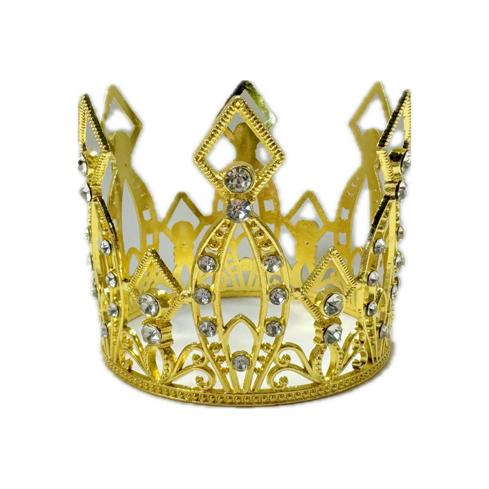 2.35" Gold Rhinestone Crown