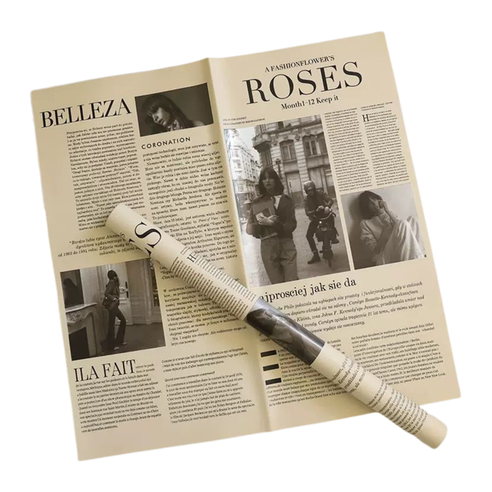 Chic Newspaper Wrapping Paper (BROWN)