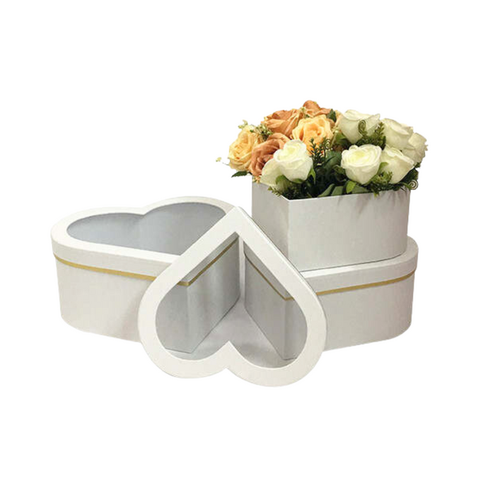 Heart Window Floral Box (WHITE)
