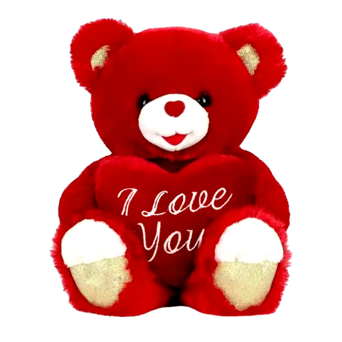 Plush Teddy ILY 10" (RED)