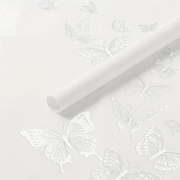 Butterfly Design Floral Wrapping Paper (WHITE)