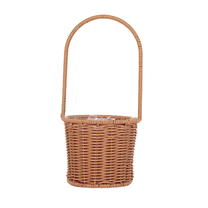 Round Rattan Flower Basket 6" (DARK BROWN)