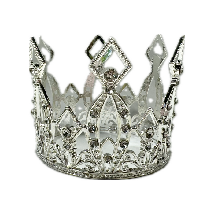 2.35" Silver Rhinestone Crown