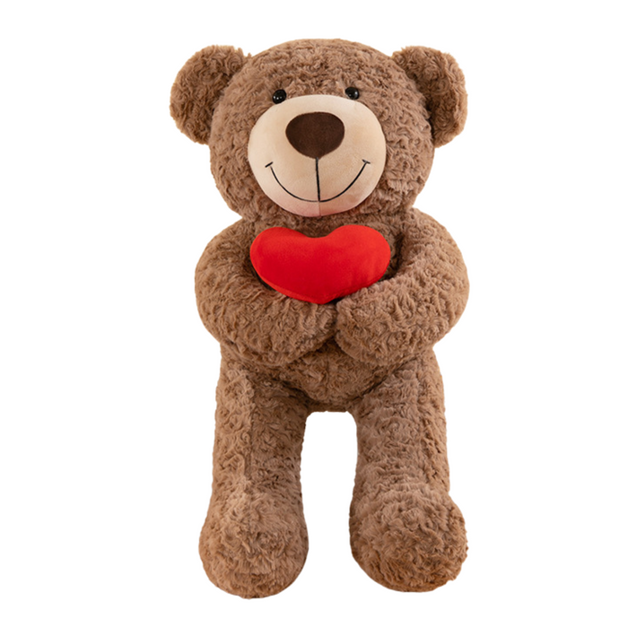 Teddy Plush Bear with Heart 27in (BROWN)