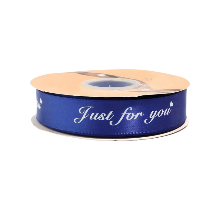 Just For You Royal Blue Single Faced Satin Ribbon - 1" x 40 Yards