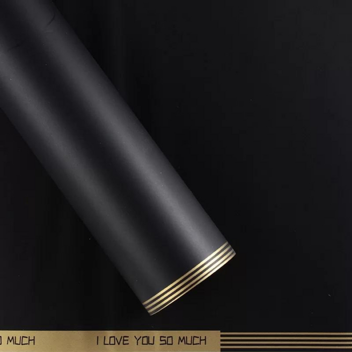 I Love You So Much Floral Wrapping Paper (BLACK/GOLD)