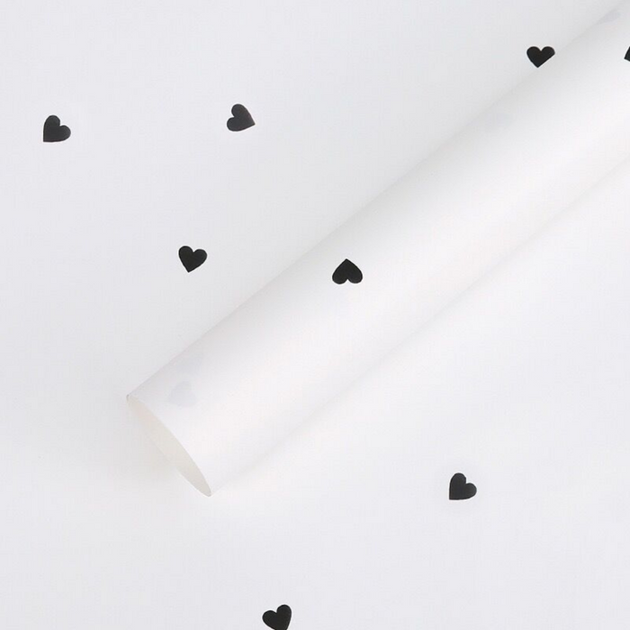 Mini Hearts Floral Wrapping Paper (WHITE/BLACK)