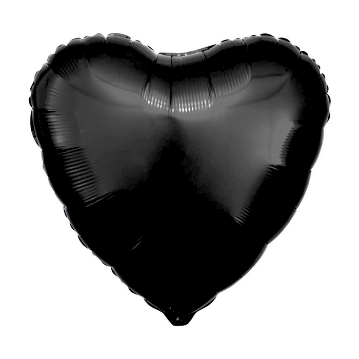 18" Heart Mylar Balloon 25 PC/BAG (BLACK)