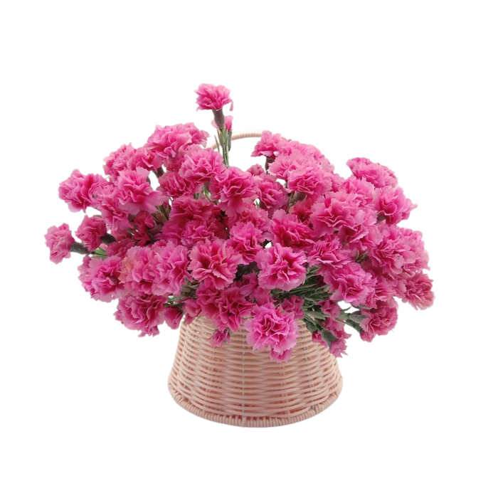 Round Rattan Flower Basket 8" (PINK)