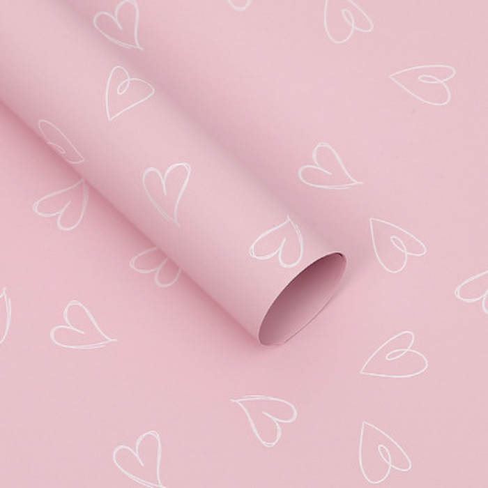 Hearts Floral Wrapping Paper (PINK/WHITE)