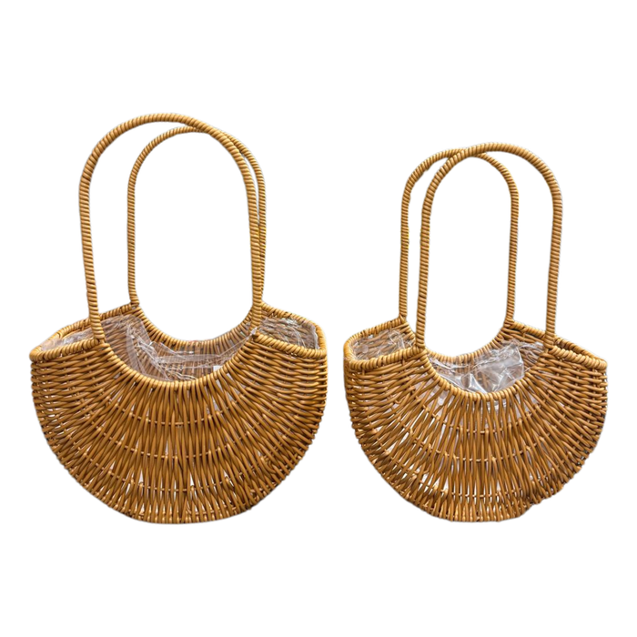 Basket Purse 9.25" - 2pc (DARK BROWN)