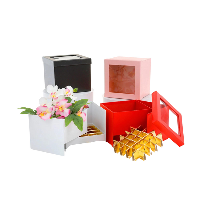 Square Two Layer Flower Box (PINK)