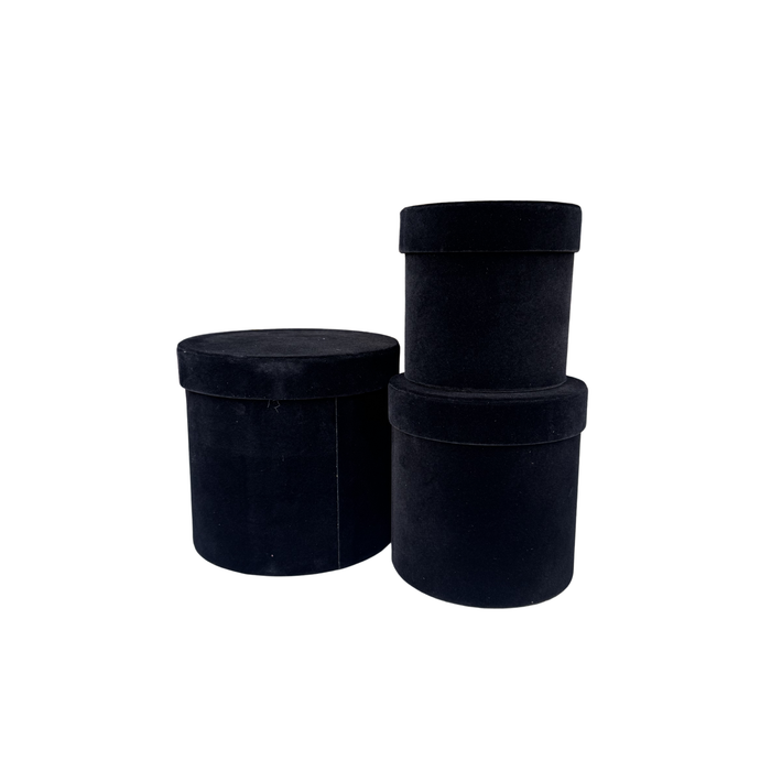 Velvet Floral Box - 3pc (BLACK)