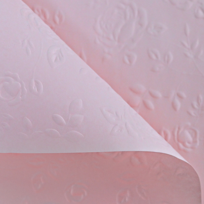 Embossed Roses Floral Wrapping Paper (PINK)