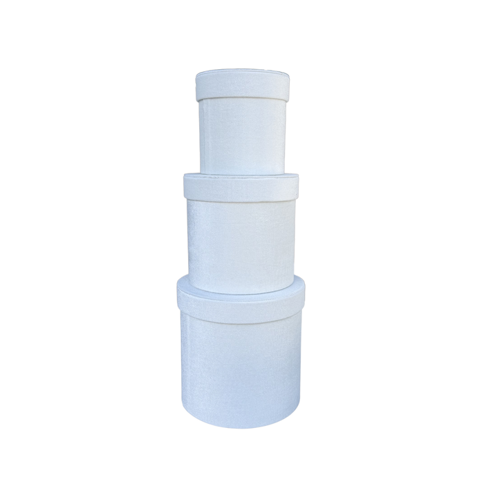 Small Velvet Floral Box - 3pc (WHITE)