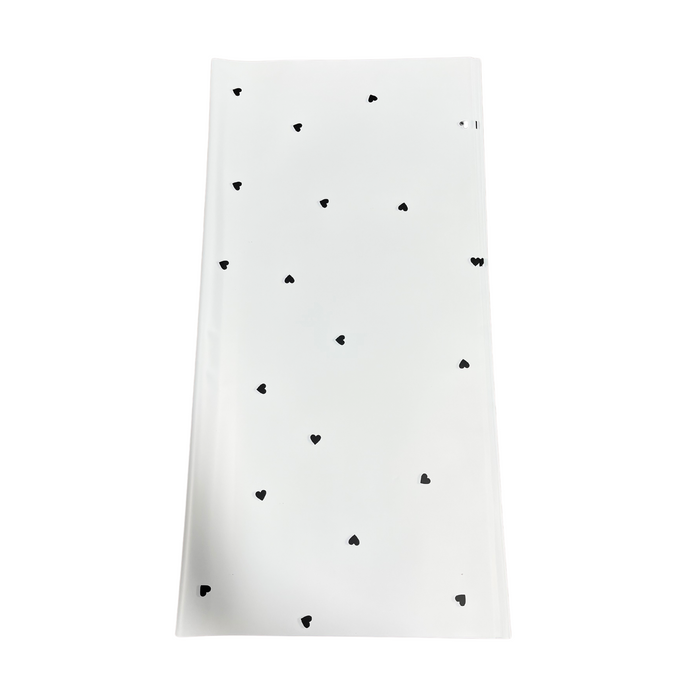 Mini Hearts Floral Wrapping Paper - White/Black